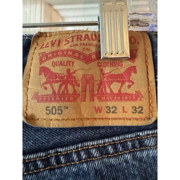 Levis 505 Distressing Jeans Mens Size 32x32 Straight - Picture 3 of 7